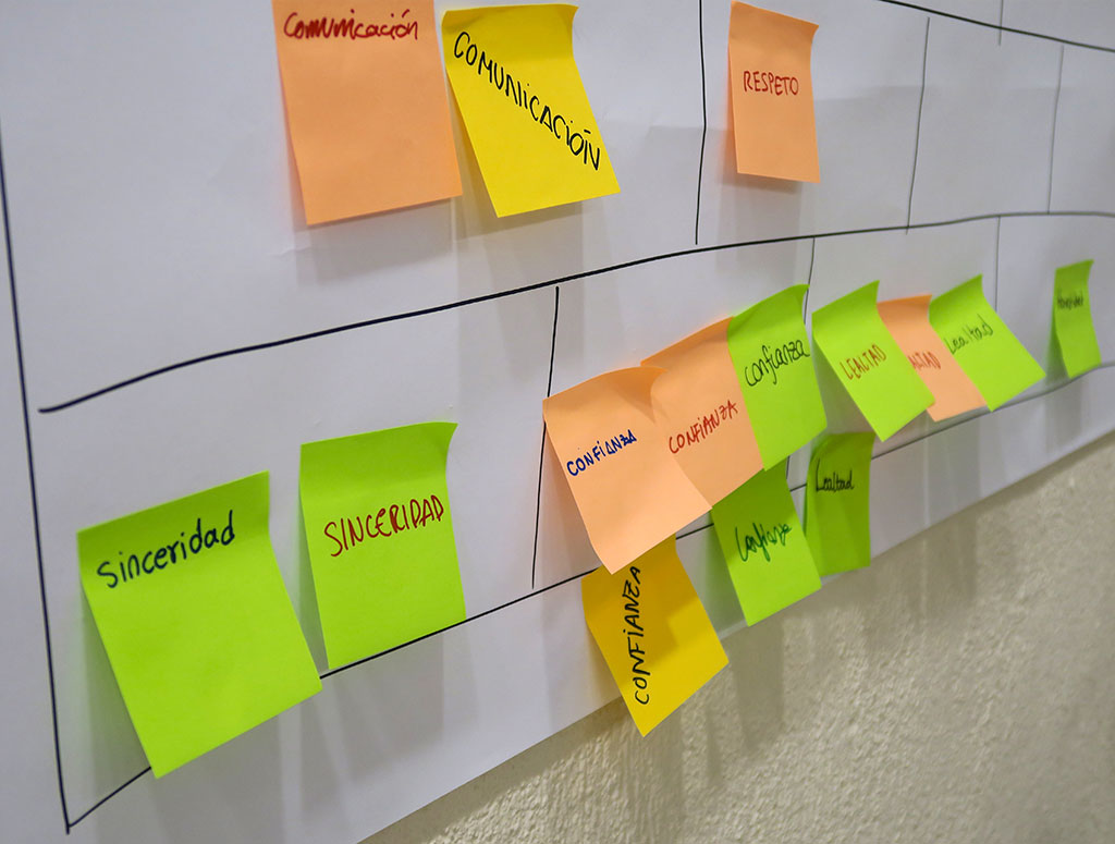 Post-its construir relaciones